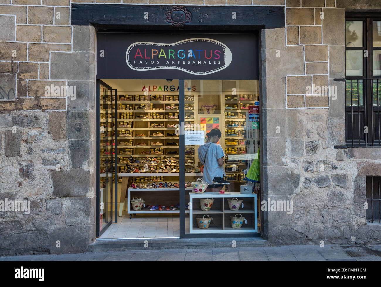 Alpargatus shoes shop in Barcelona, Spain Stock Photo Alamy
