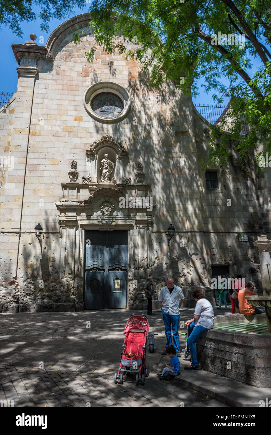 Catholic Church of Saint Philip Neri on Saint Philip Neri square in Gothic Quarter, Ciutat Vella