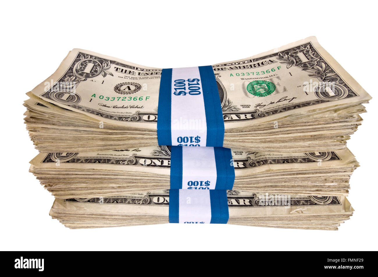Bundles of one dollar bills hires stock photography and images Alamy