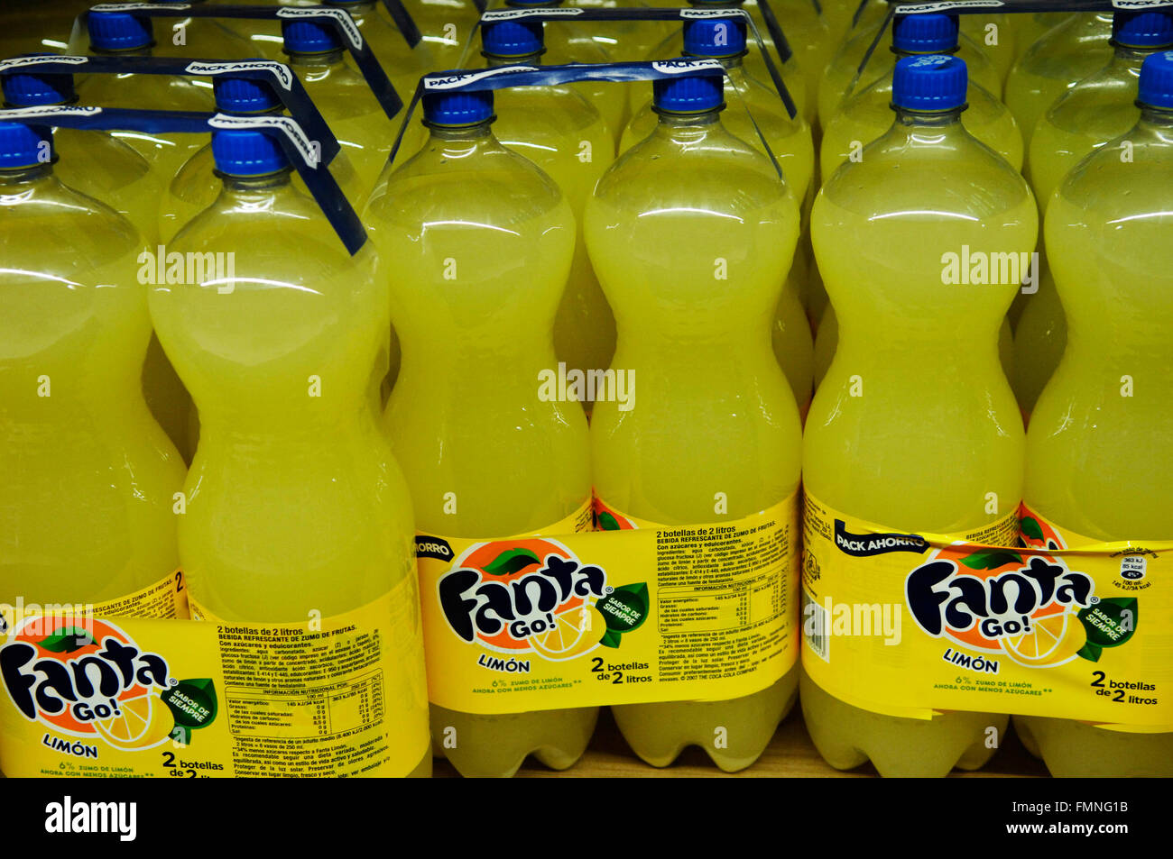 Fanta is a global brand of fruit-flavored carbonated soft drinks created by The Coca-Cola Company Stock Photo