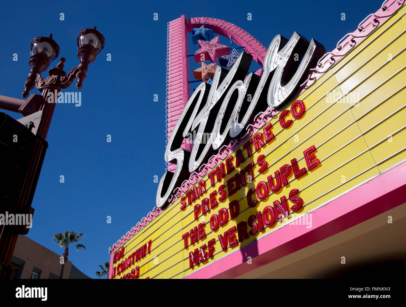 Theater marquee, Oceanside, California, USA Stock Photo