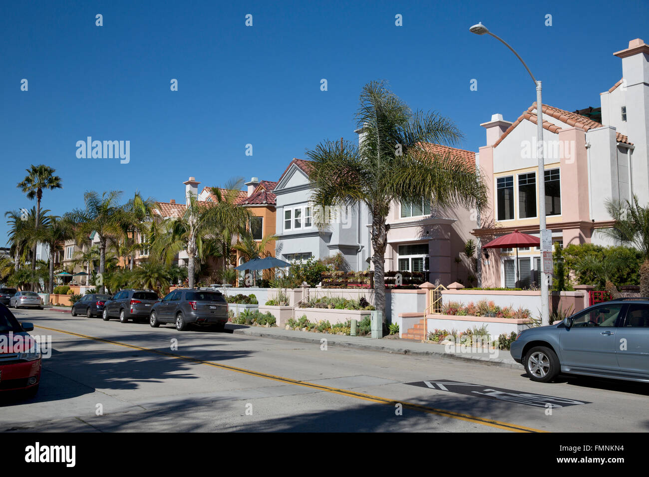 Residential street, Oceanside, California, USA Stock Photo