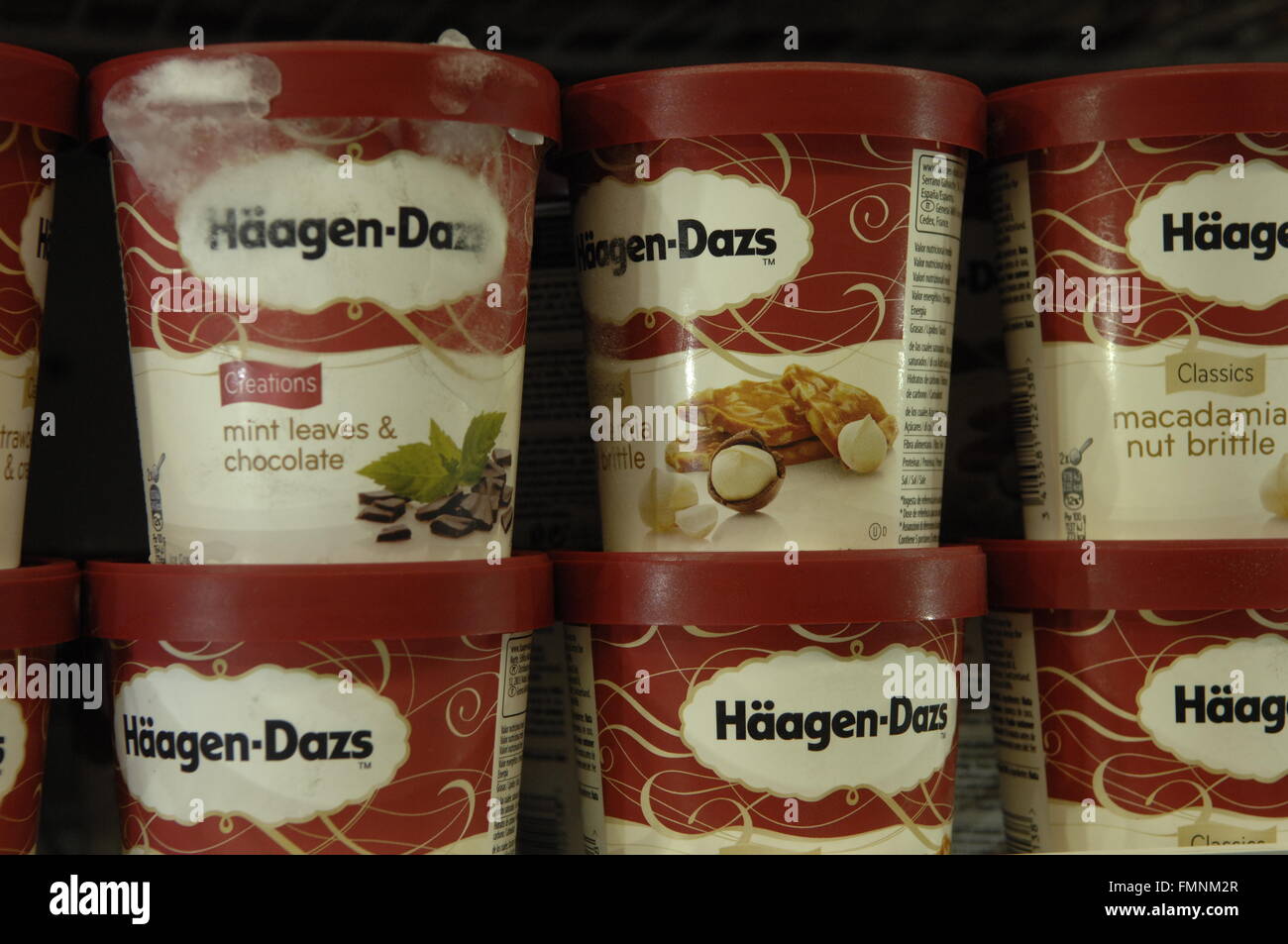 Haagen-Dazs on display in Carrefour - Malaga, Spain Stock Photo