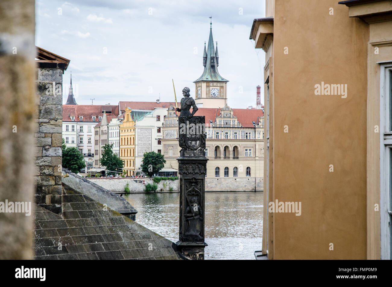 City view from Charles Bridge in Prague, Czech republic Stock Photo