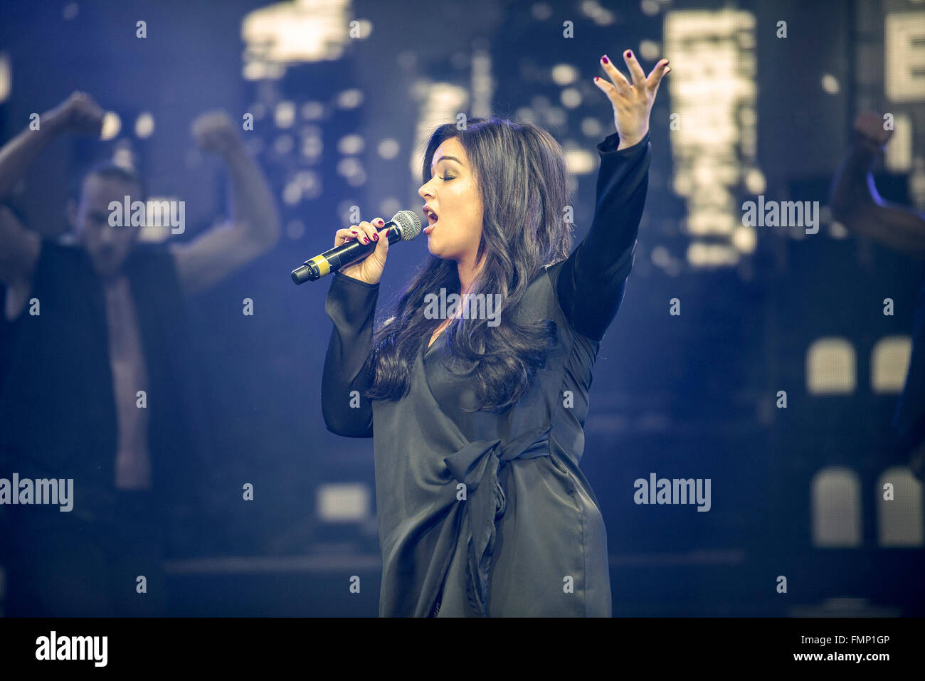Manchester, UK. 12th March 2016. Lauren Murray performs on the X Factor Live Tour 2016 at The Manchester Arena 12/03/2016 Credit:  Gary Mather/Alamy Live News Stock Photo