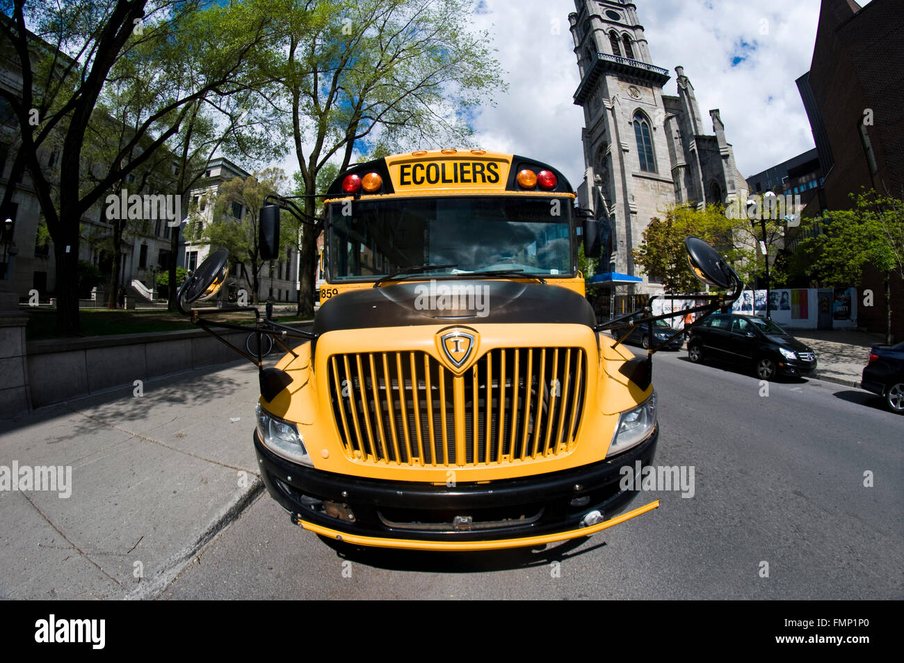 A Canadian school bus Stock Photo