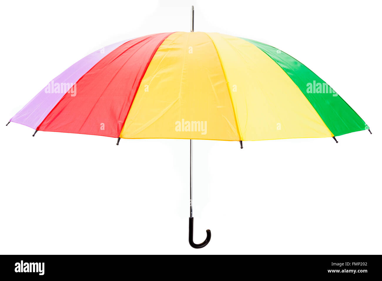 Big multicolored umbrella isolated on white background Stock Photo - Alamy