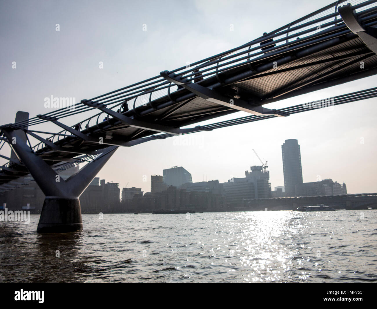 Millennium Bridge at dusk Stock Photo