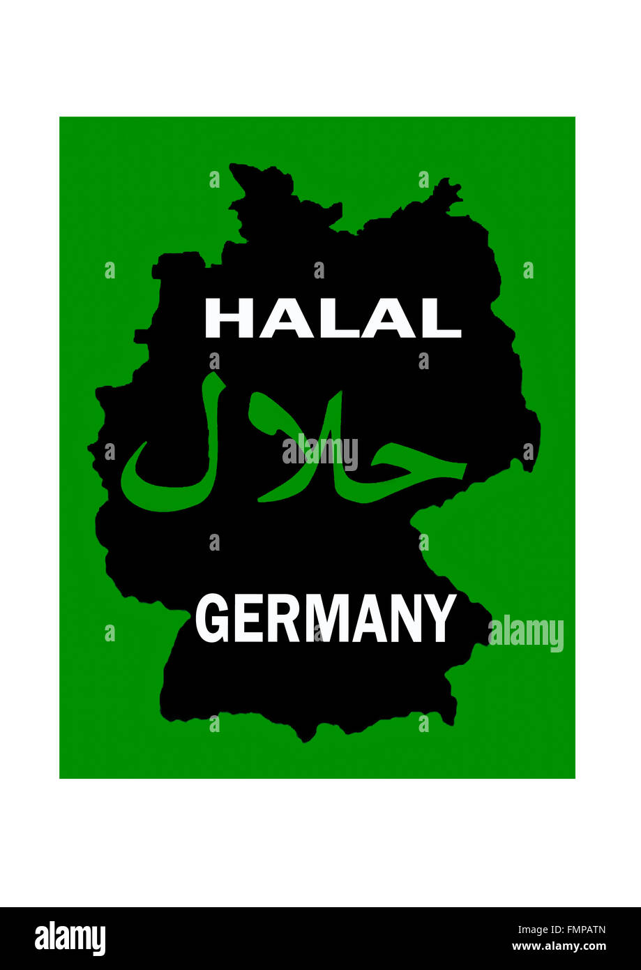 Halal certification for islamic pure meat or food in Germany Stock Photo