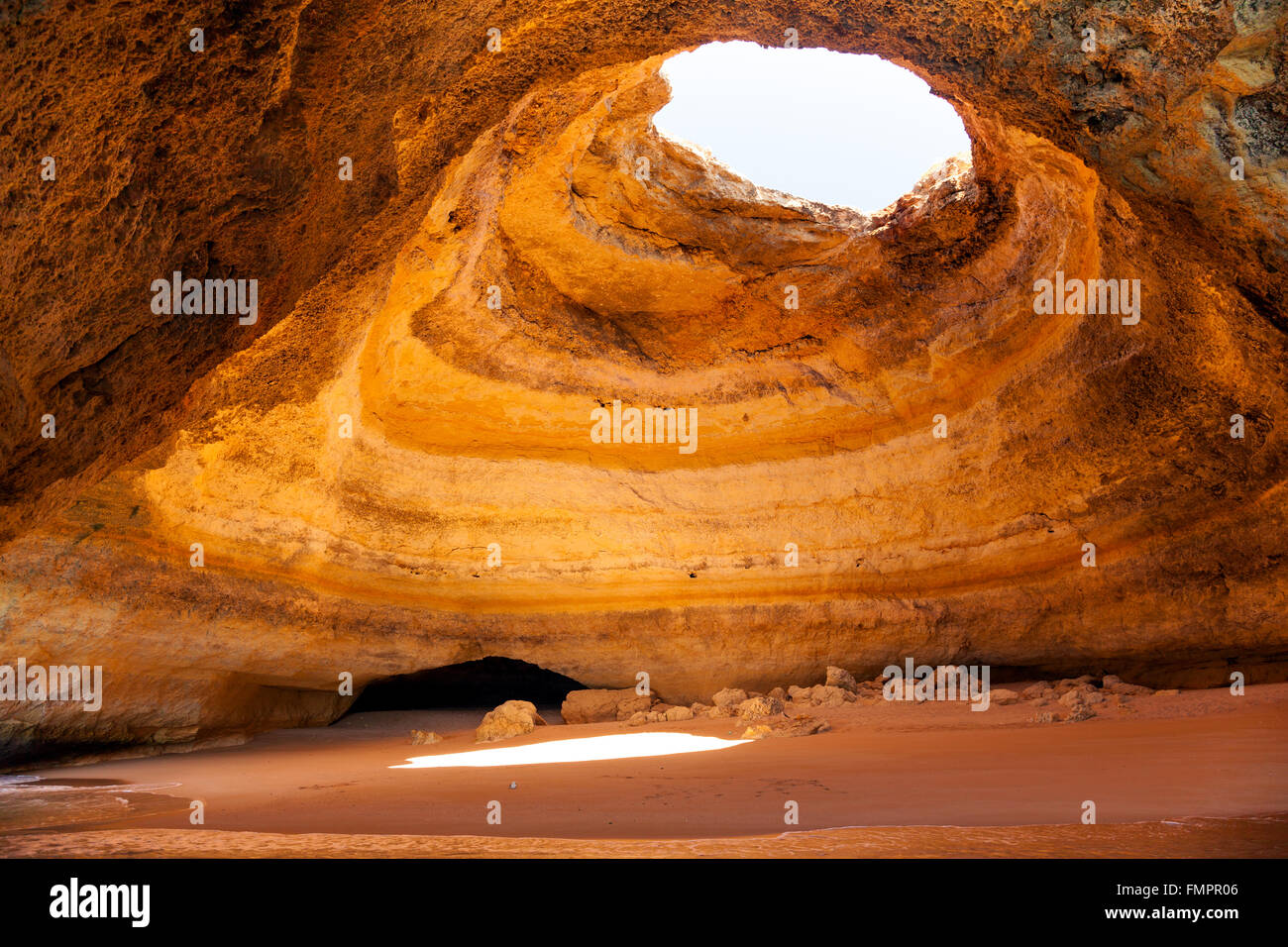 Famous Cave At Benagil Beach In Algarve Portugal Stock Photo Alamy   Famous Cave At Benagil Beach In Algarve Portugal FMPR06 