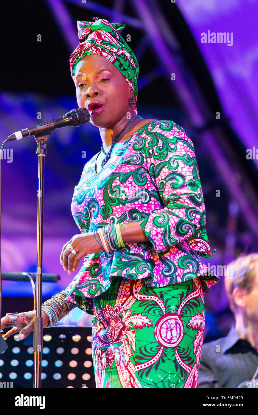 Adelaide, Auatralia. 11th Mar, 2016. Angelique Kidjo performing with the Adelaide Symphony Orchestra in an exclusive performance at Womadelaide 2016 Music Festival held between March 11-14, 2016. © Gary Francis/ZUMA Wire/Alamy Live News Stock Photo