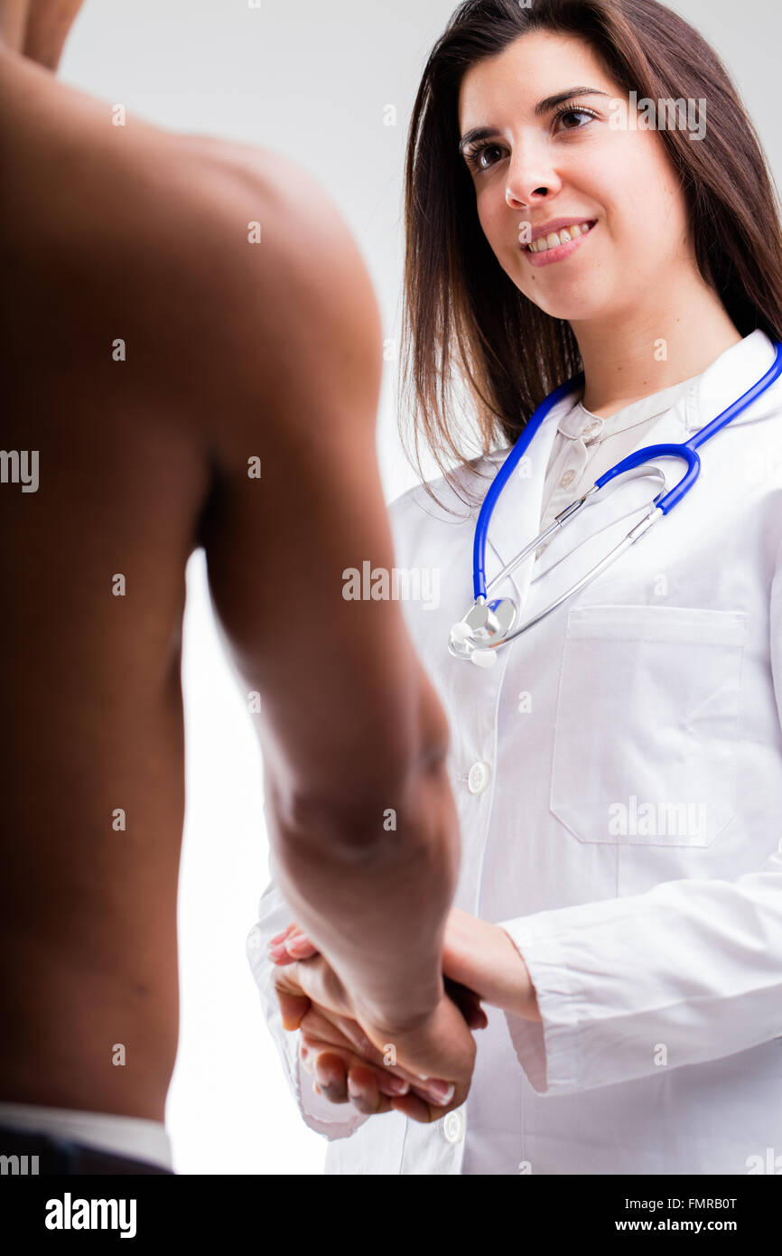 Doctor patient black and white hi-res stock photography and images - Alamy