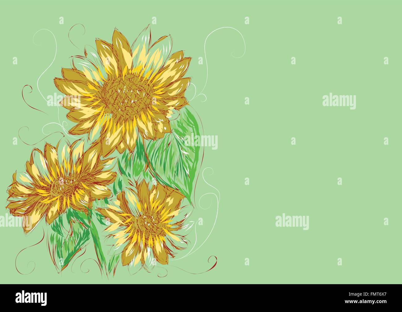 Sunflowers bouquet Stock Vector Images - Alamy
