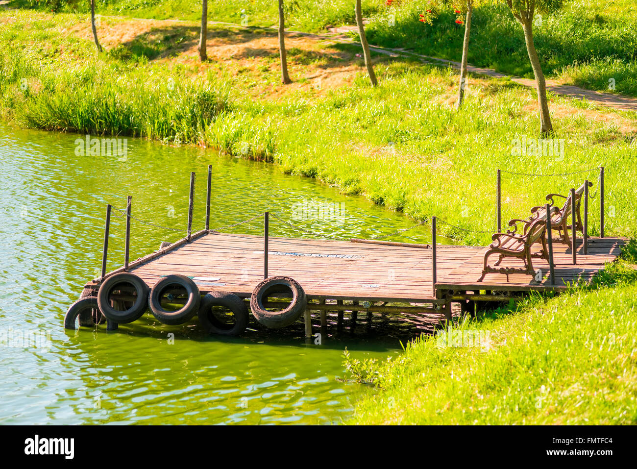 Old wooden empty pier hi-res stock photography and images - Alamy