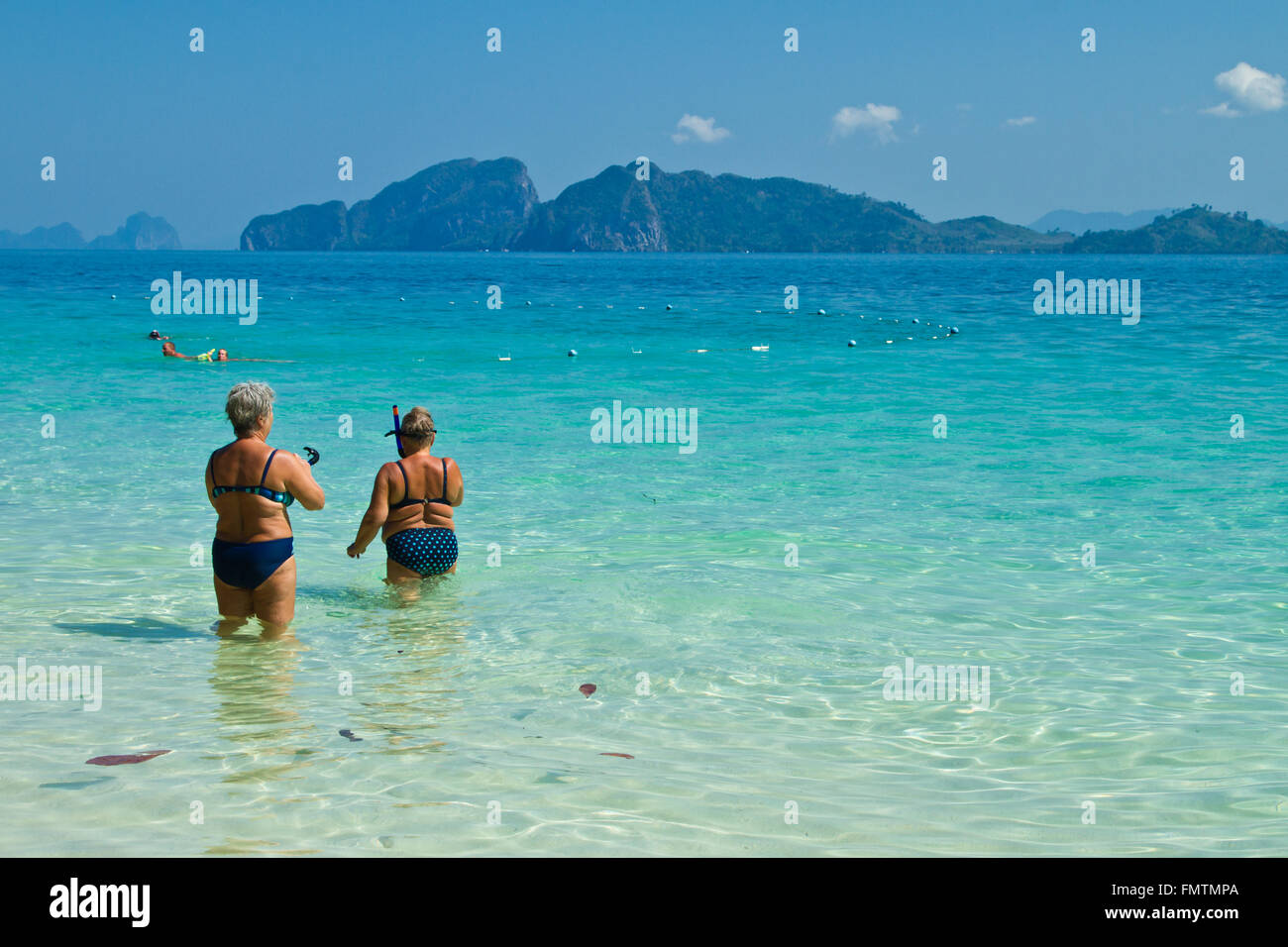 Mature couple at the beach in thailand in summer Stock Photo