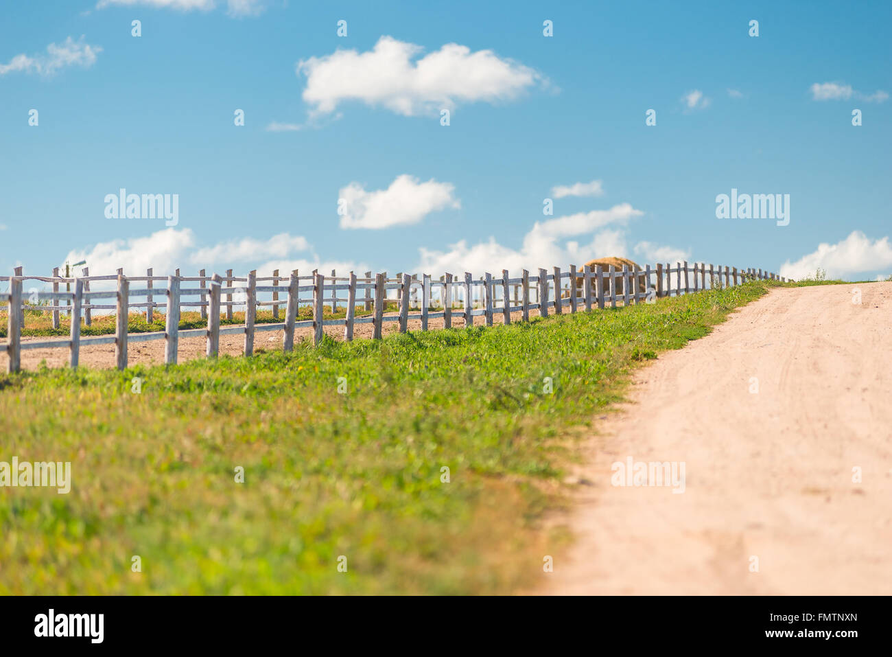 wooden fence on a ranch in a beautiful location Stock Photo - Alamy