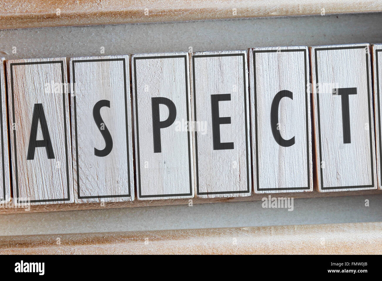Aspect word written on wood Stock Photo