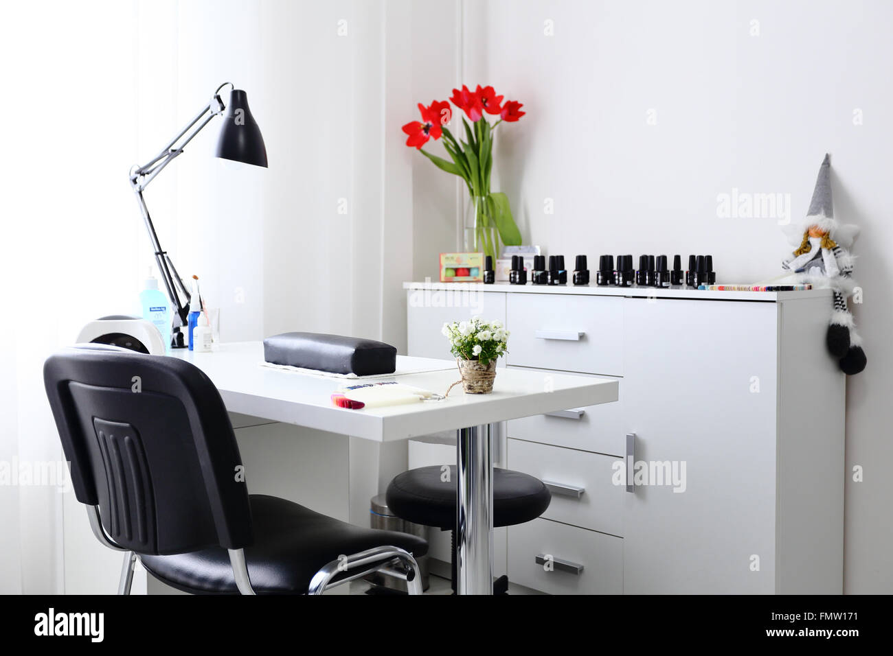 Manicure salon beauty interior Stock Photo