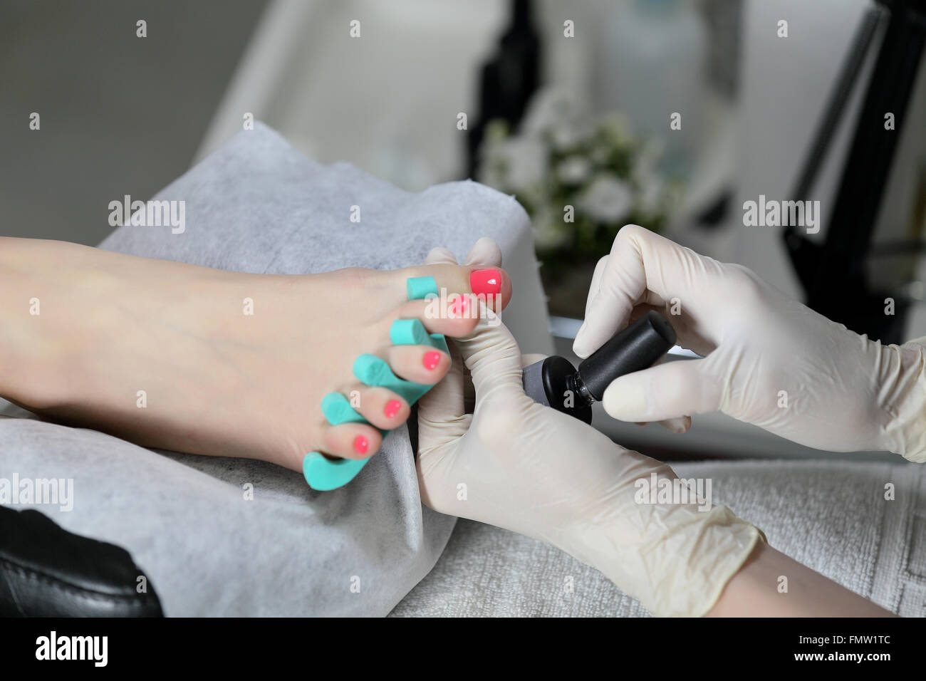 Just painted nails on the legs Stock Photo Alamy