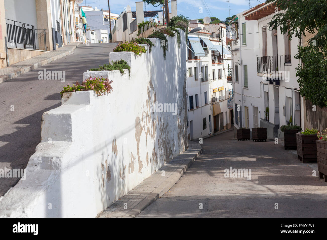 Street village, Sant Pol de Mar, Catalonia, Spain Stock Photo - Alamy