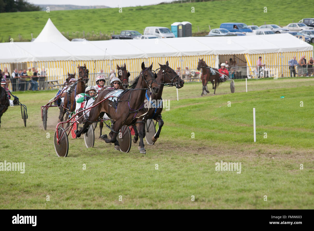 Harness horse racing at Tregaron,Ceredigion,Wales,U.K.,Europe Stock