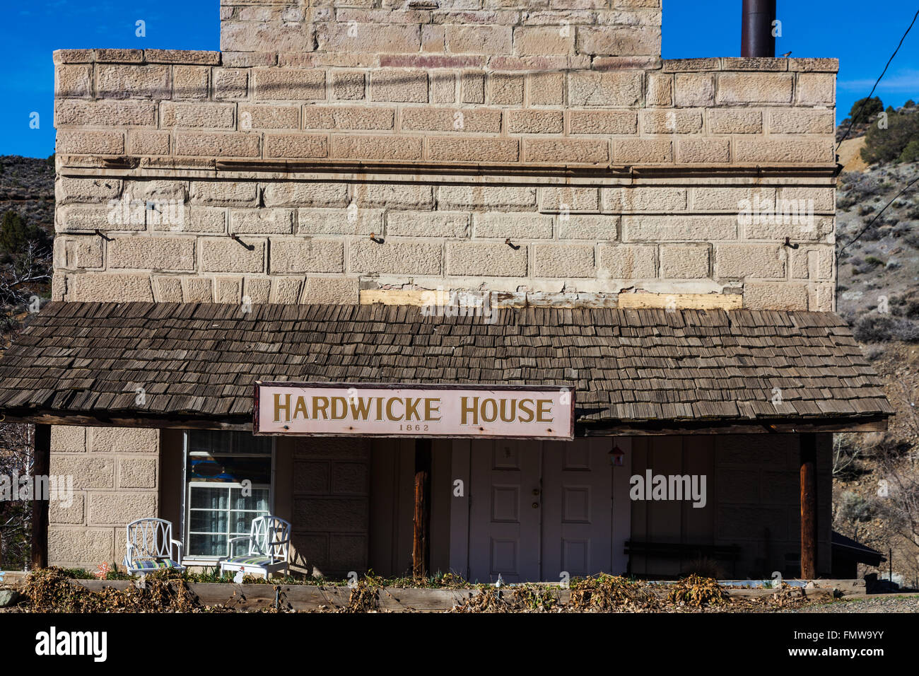Hardwicke House, 99 Main Street, in Silver City, Nevada, USA Stock