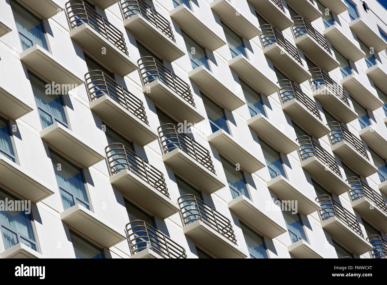 High rise balconies, San Diego California USA Stock Photo
