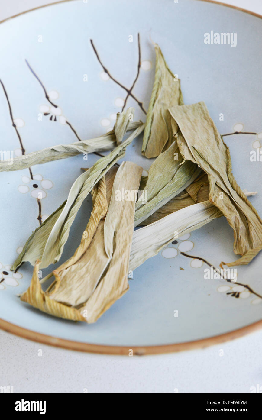 Turmeric. Dried Turmeric Leaves Stock Photo