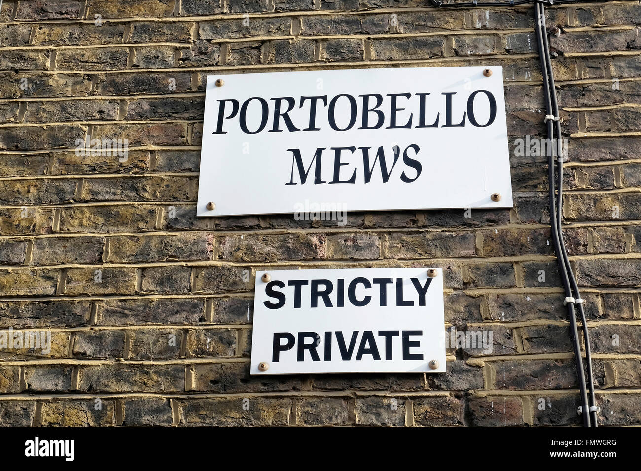 Private property sign in Notting Hill Gate Stock Photo Alamy