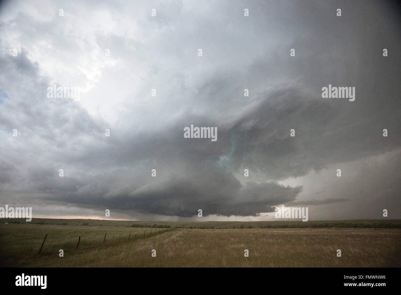 Tornadic rotating supercell in Elbert County, Colorado. Stock Photo