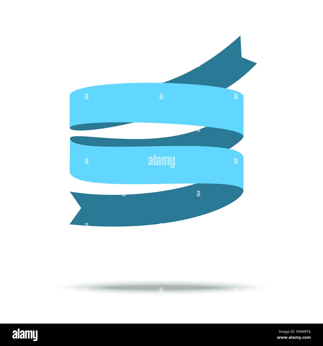 Blue ribbon isolated on white background. Vector Illustration Stock ...