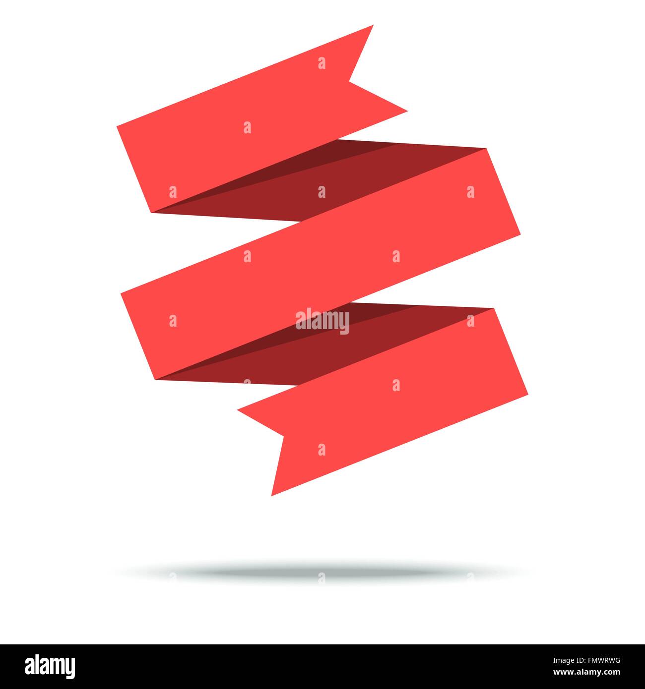 Red ribbon isolated on white background. Vector Illustration Stock ...