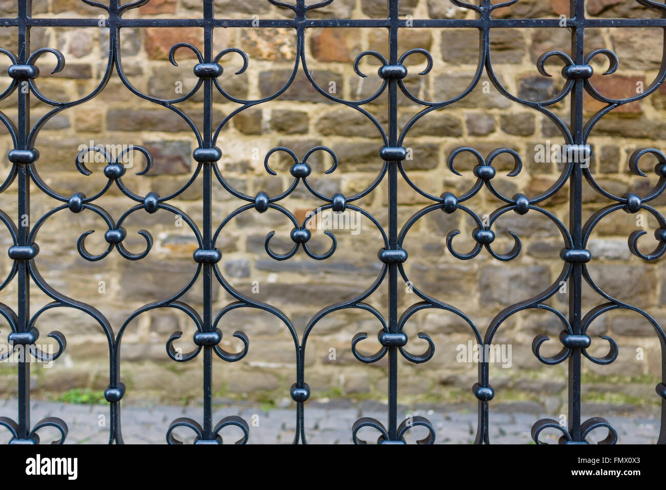 Beautiful wrought iron fence. Background Stock Photo - Alamy