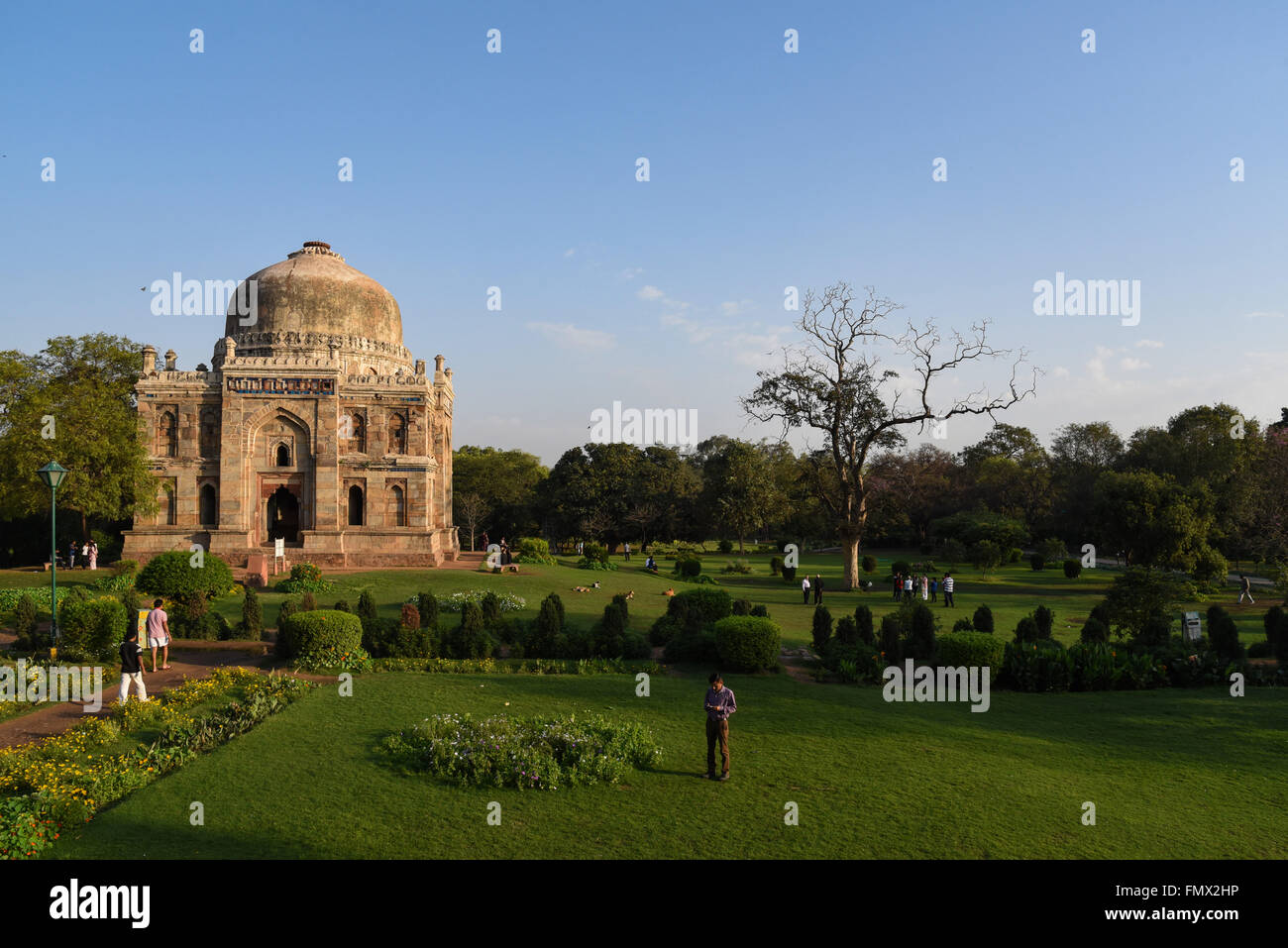 Shisha Gumbad is a tomb in New Delhi from the last lineage of the Lodhi Dynasty constructed between 1489 and 1517 CE. Stock Photo