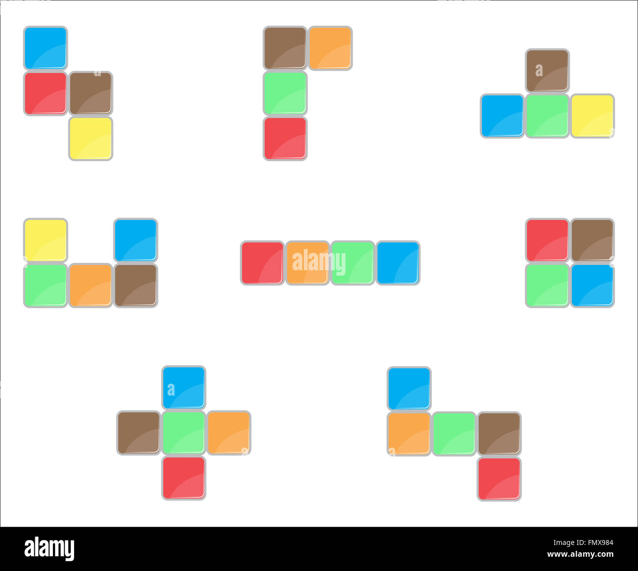 Tetris Element Set Color Design Puzzle Tetris Game Blocks Computer Tetris Element Set Color Design Puzzle Tetris Game Blocks Computer