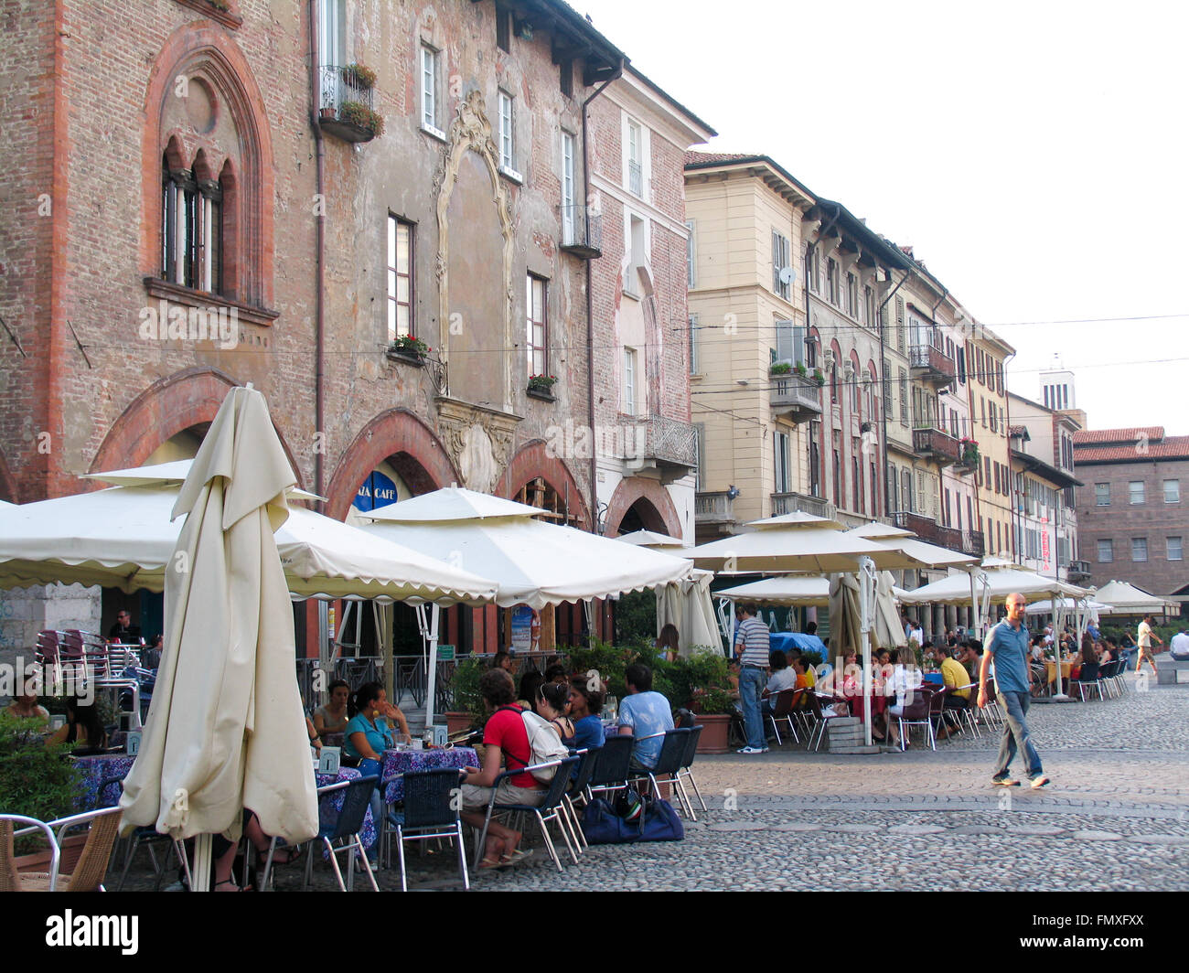 Alfresco dining in Pavia. Stock Photo