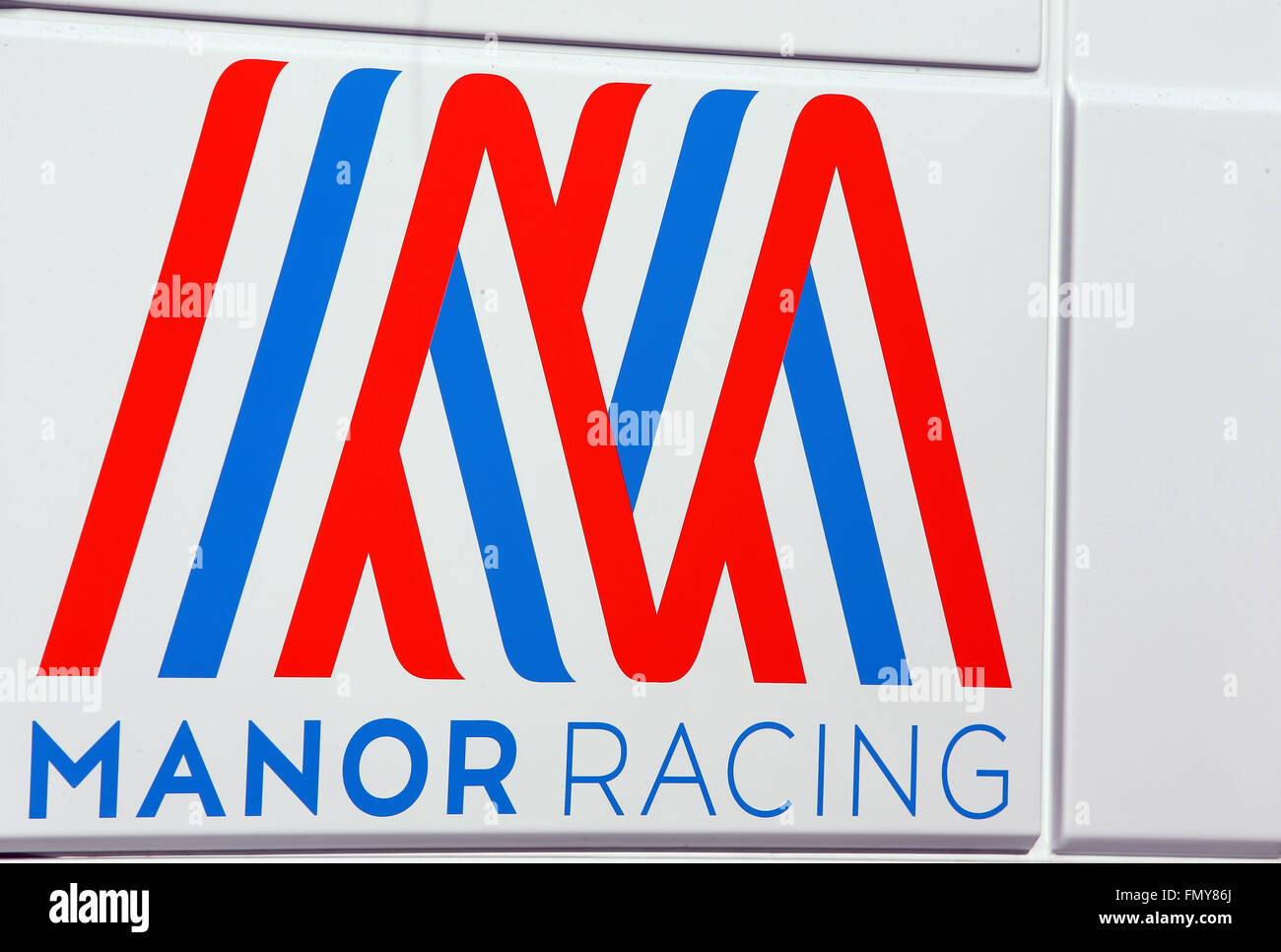 The motorhome of Manor racing seen during the training session for the upcoming Formula One season at the Circuit de Barcelona - Catalunya in Barcelona, Spain, 23 February 2016. Photo: Jens Buettner/dpa Stock Photo