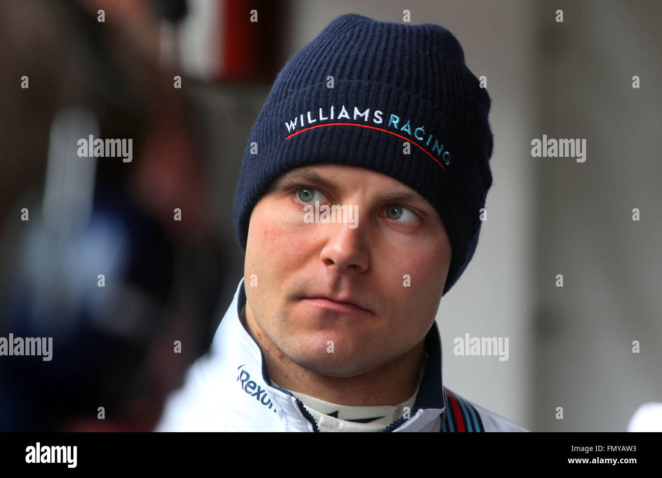 Finnish Formula One driver Valtteri Bottas of Williams seen during a training session for the upcoming Formula One season at the Circuit de Barcelona - Catalunya in Barcelona, Spain, 22 February 2016. Photo: Jens Buettner/dpa Stock Photo