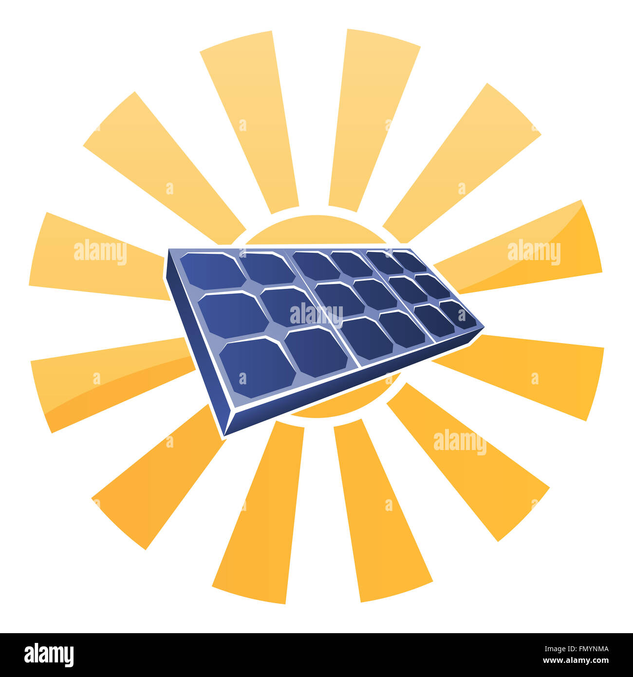Sun and solar panel photovoltaics cell concept Stock Photo