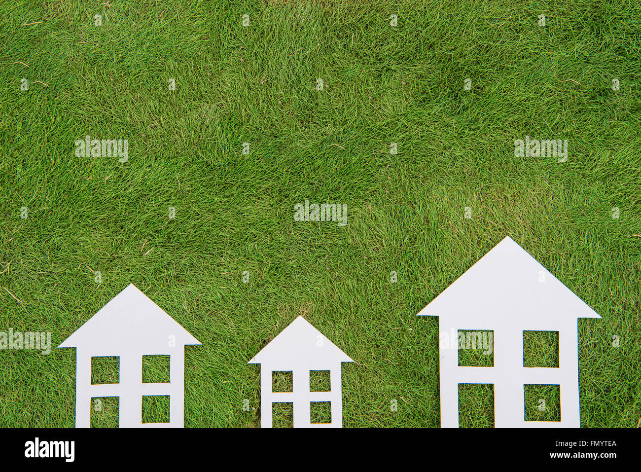 Buying a house with a home environment, green living Stock Photo