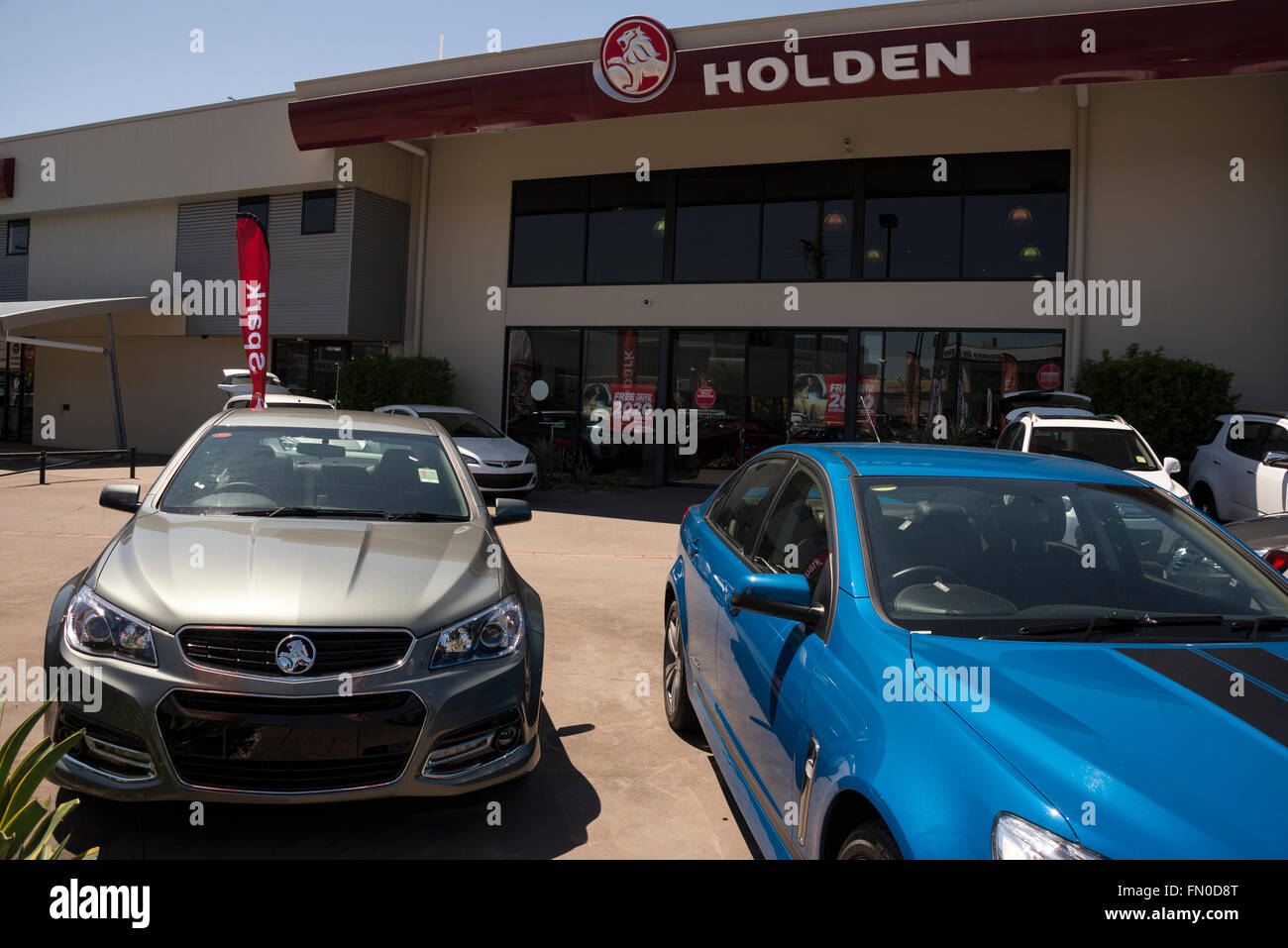 A Holden car dealership in Caloundra on the Sunshine Coast in Queensland, Australia. Stock Photo