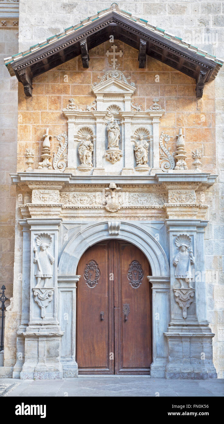 GRANADA, SPAIN - MAY 29, 2015: The renaissance Capilla Real portal Stock Photo