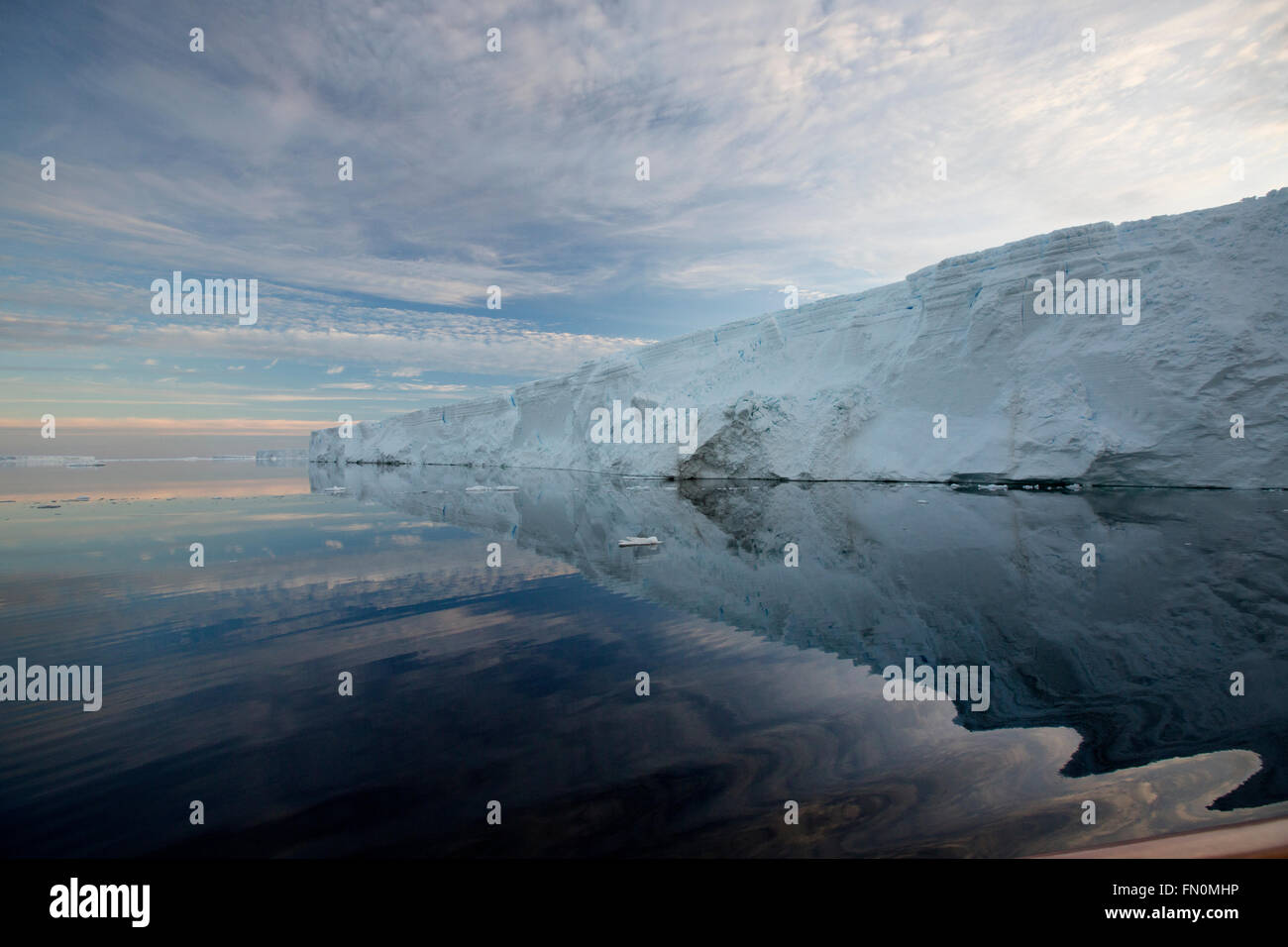 Antarctica, Antarctic peninsula, Weddell Sea, sunset, Tabular iceberg, B-15K Stock Photo