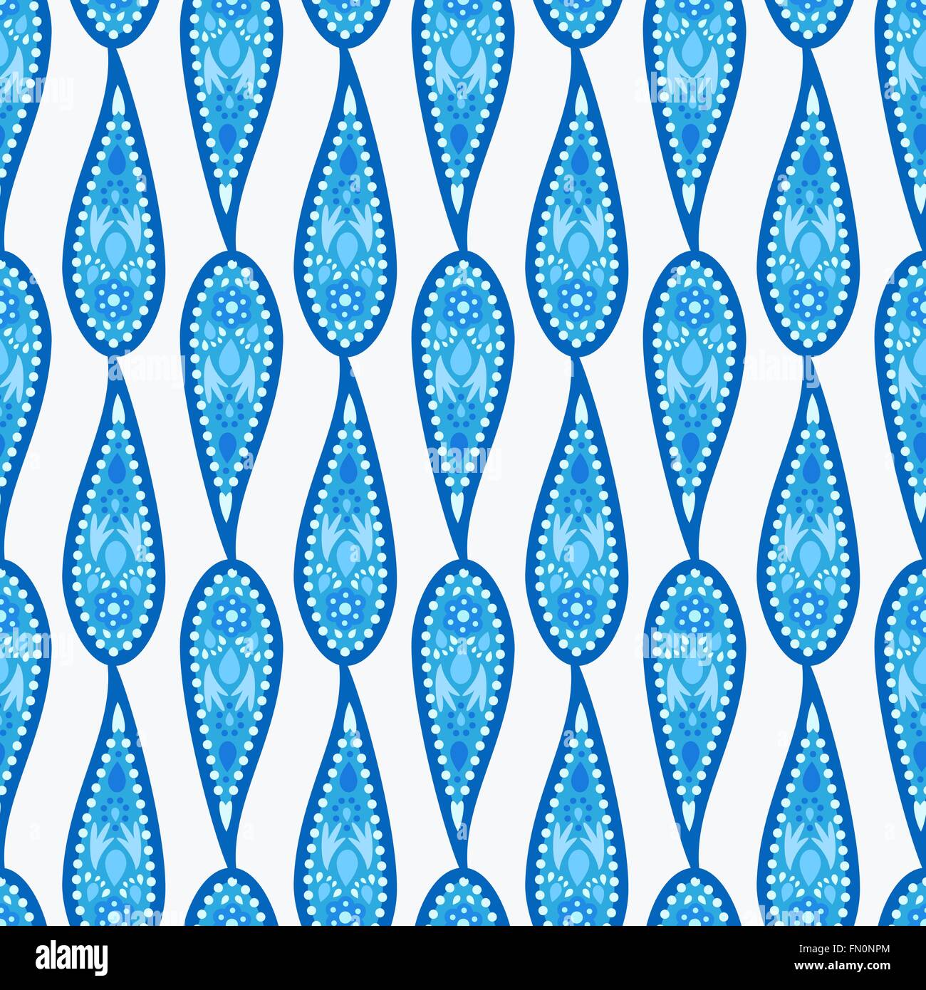 Intricate Blue Drops Pattern Stock Vector