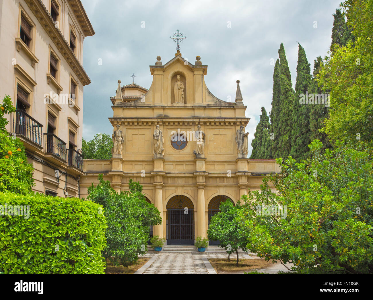 Granada - The chapel of Colegio Mayor Isabel la Catolica Stock Photo