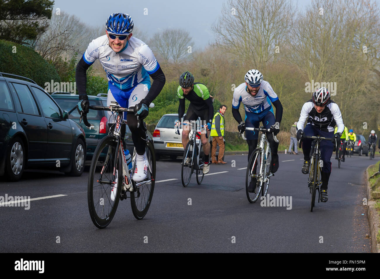 Sheffield, UK, 13th March 2016. ‘The Magnificent 7', a hill climbing