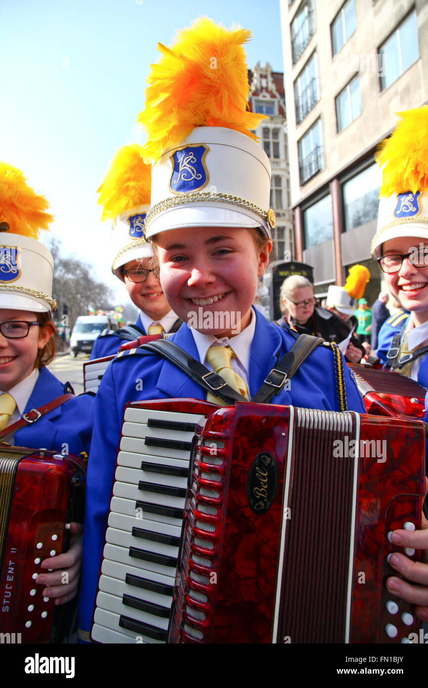 London, UK. 13th March, 2016. Members of the K&S Accordion Band