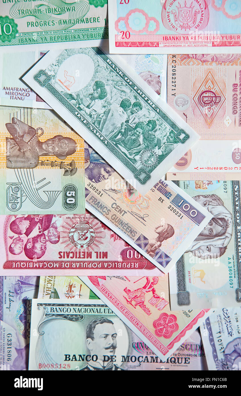 Variety of the African banknotes Stock Photo - Alamy