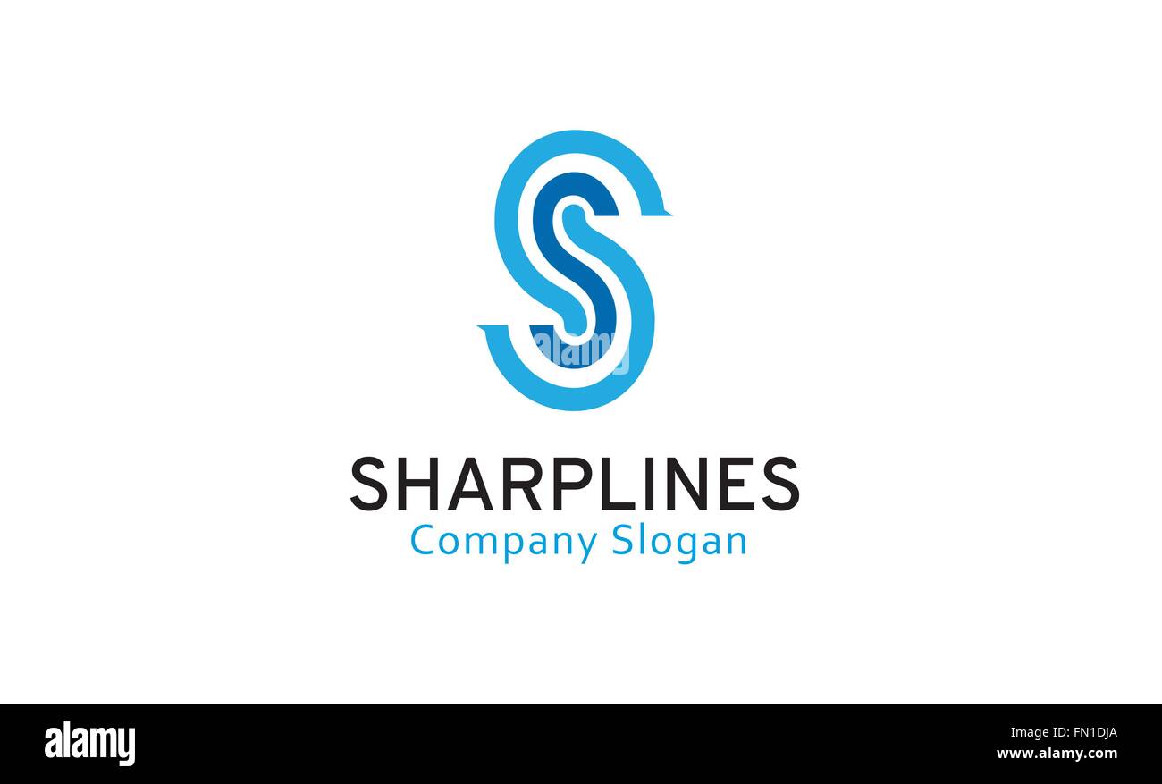 Creative Blue Sharp S Letter lines Logo Symbol Vector Design Illustration Stock Vector
