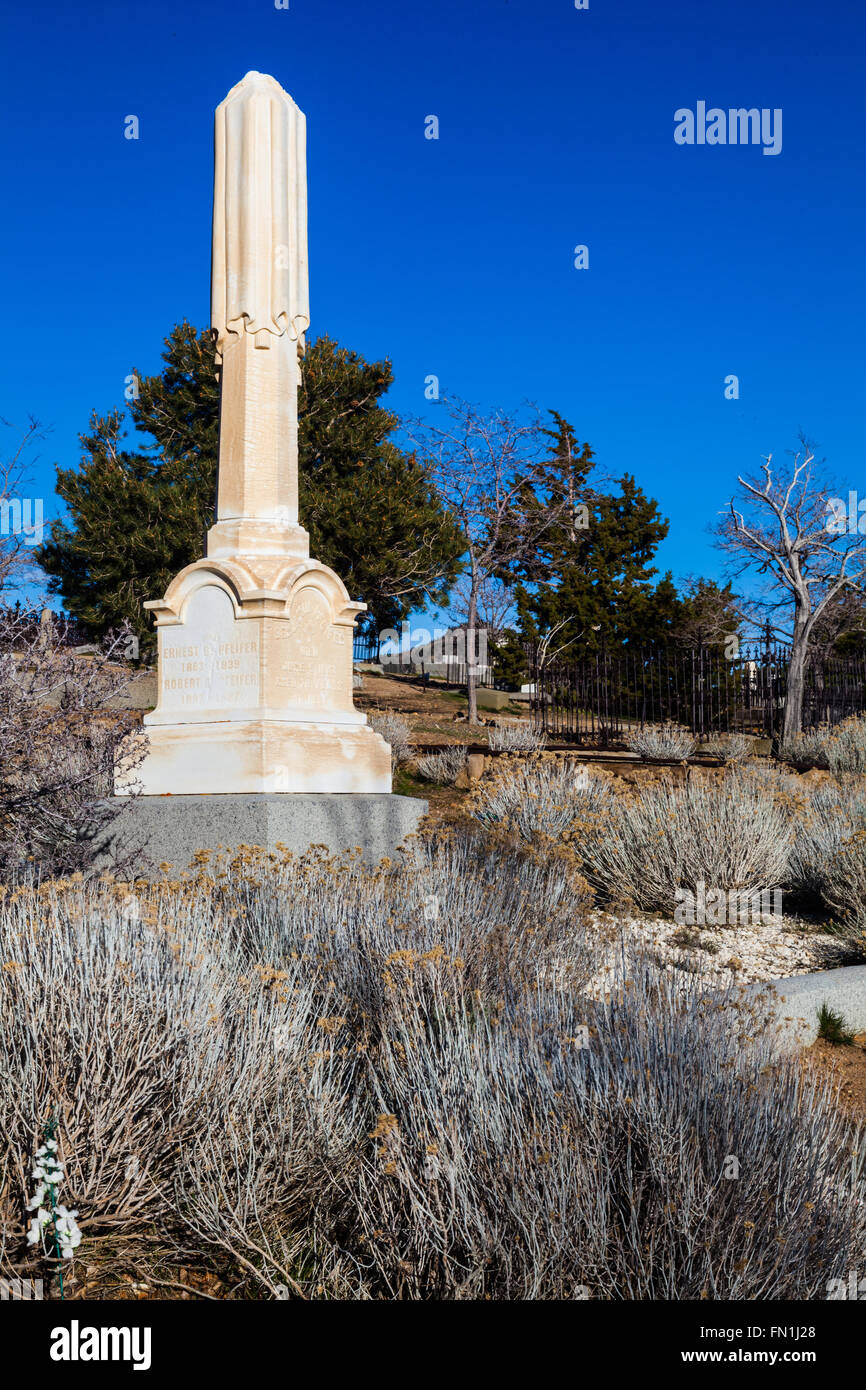Scene from the pioneer cemetery in Virginia City, Nevada, USA Stock Photo